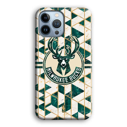 NBA Milwaukee Bucks Shapes of Marble iPhone 15 Pro Case-Oxvistore