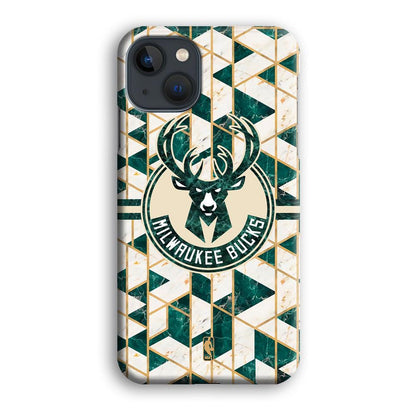 NBA Milwaukee Bucks Shapes of Marble iPhone 15 Plus Case-Oxvistore