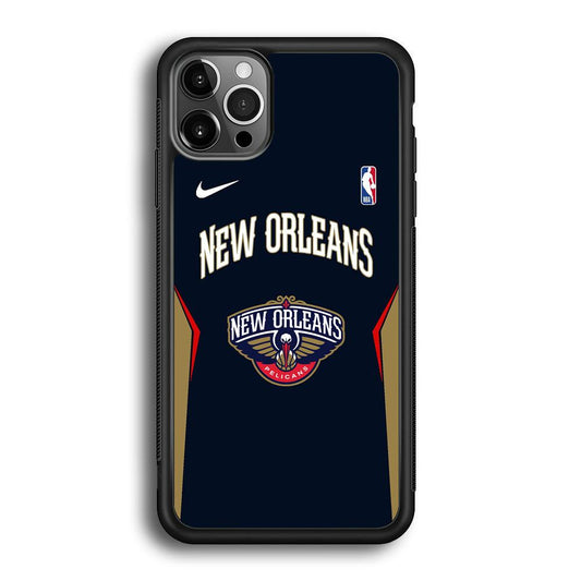 NBA New Orleans Pelicans Jersey Taste iPhone 12 Pro Case-Rubber Black (2D Case)-Oxvistore