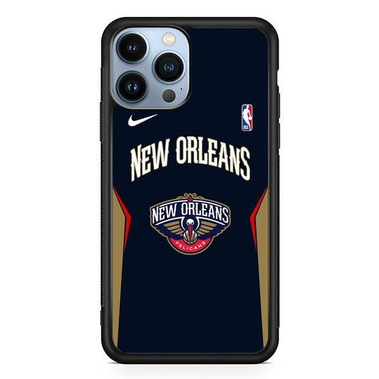 NBA New Orleans Pelicans Jersey Taste iPhone 13 Pro Max Case-Rubber White (2D Case)-Oxvistore