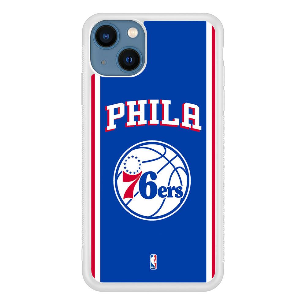 NBA Philadelphia 76ers Bold Line iPhone 15 Plus Case-Oxvistore