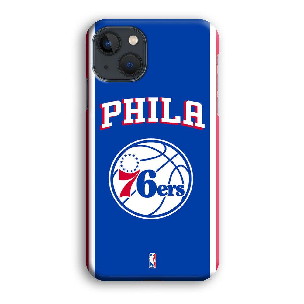 NBA Philadelphia 76ers Bold Line iPhone 15 Plus Case-Oxvistore