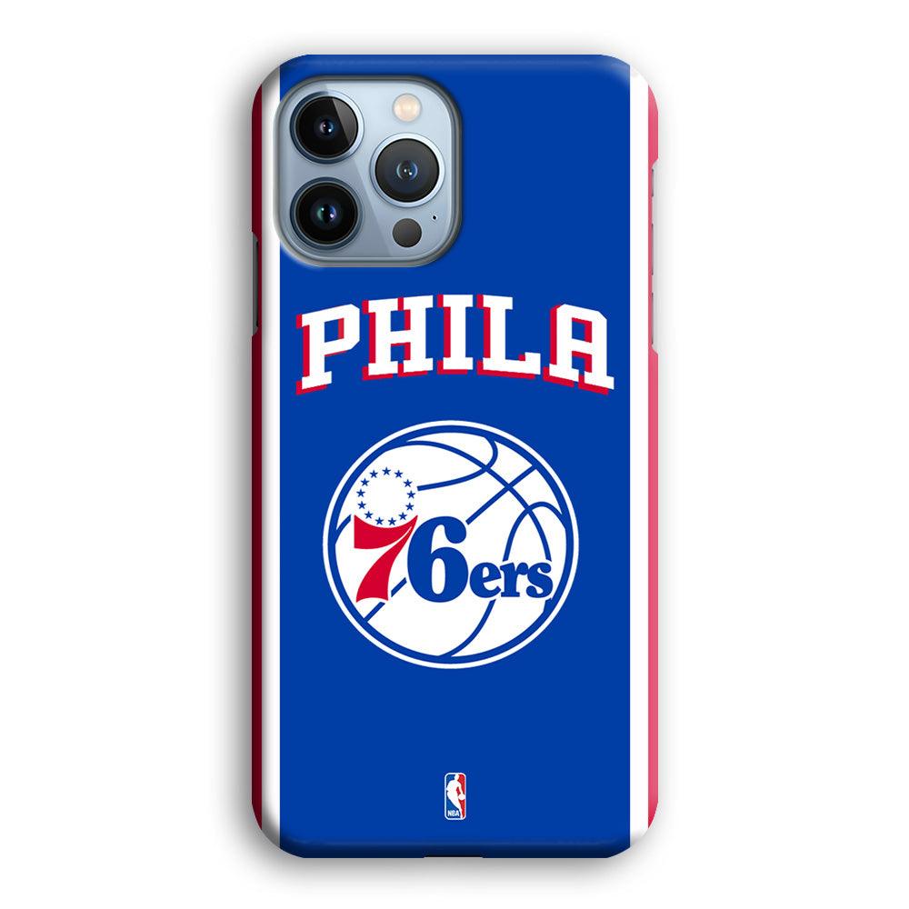 NBA Philadelphia 76ers Bold Line iPhone 14 Pro Max Case-Oxvistore