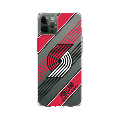 NBA Portland Trail Blazers Black Red Cross Clear Soft Case