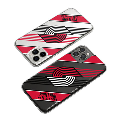 NBA Portland Trail Blazers Black Red Cross Clear Soft Case