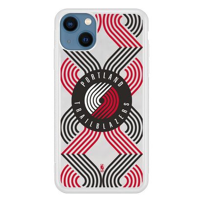 NBA Portland Trail Blazers Patern Logo iPhone 15 Plus Case-Oxvistore