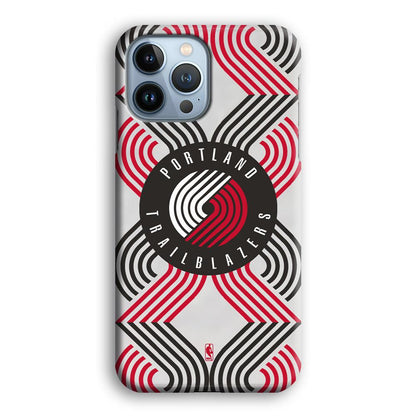 NBA Portland Trail Blazers Patern Logo iPhone 15 Pro Case-Oxvistore