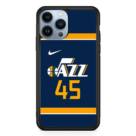 NBA Utah Jazz Jersey iPhone 15 Pro Max Case-Rubber White (2D Case)-Oxvistore
