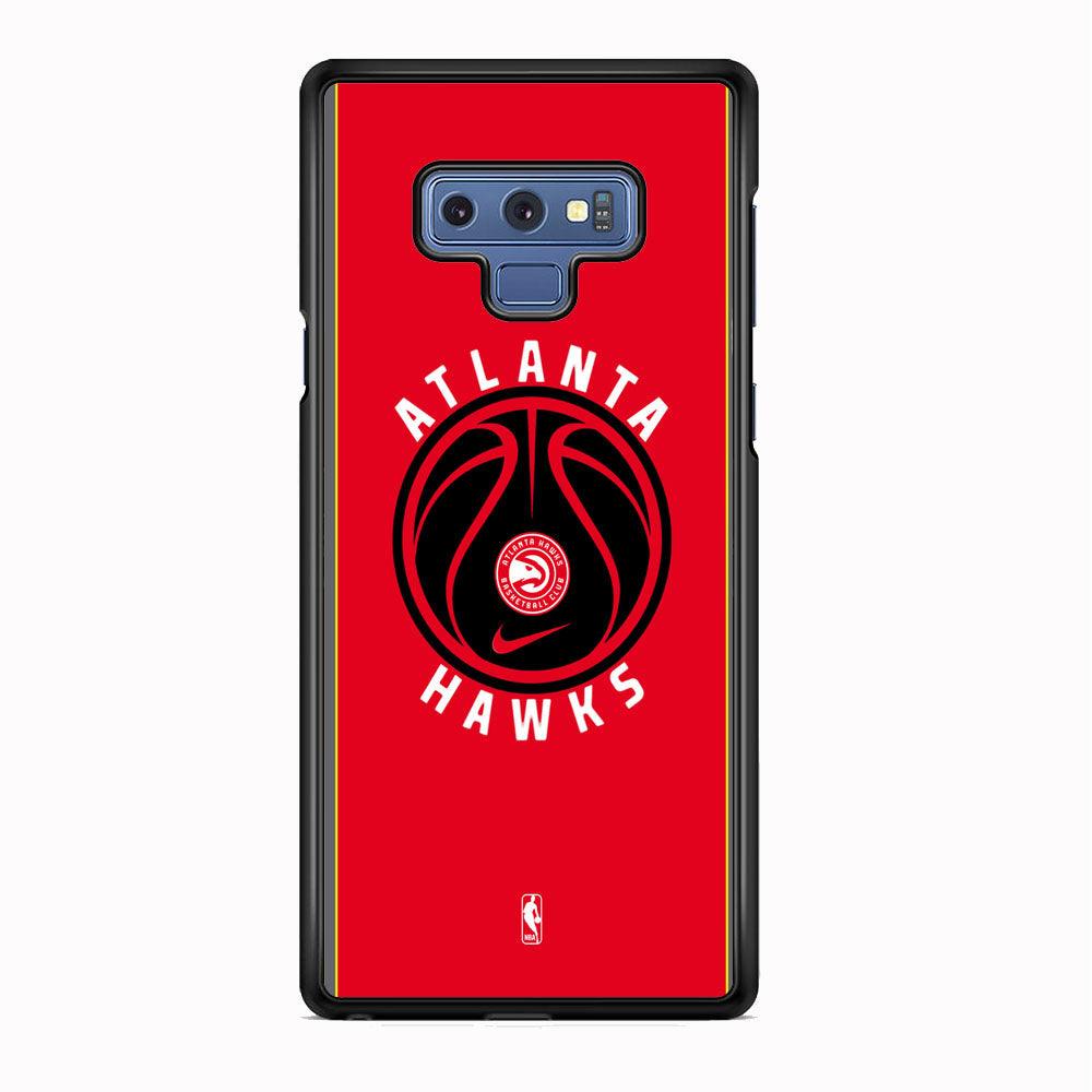 NBA Atlanta Hawks Simplicity Samsung Galaxy Note 9 Case-Rubber White (2D Case)-Oxvistore