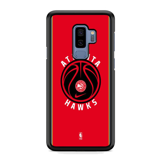 NBA Atlanta Hawks Simplicity Samsung Galaxy S9 Plus Case-Rubber Black (2D Case)-Oxvistore