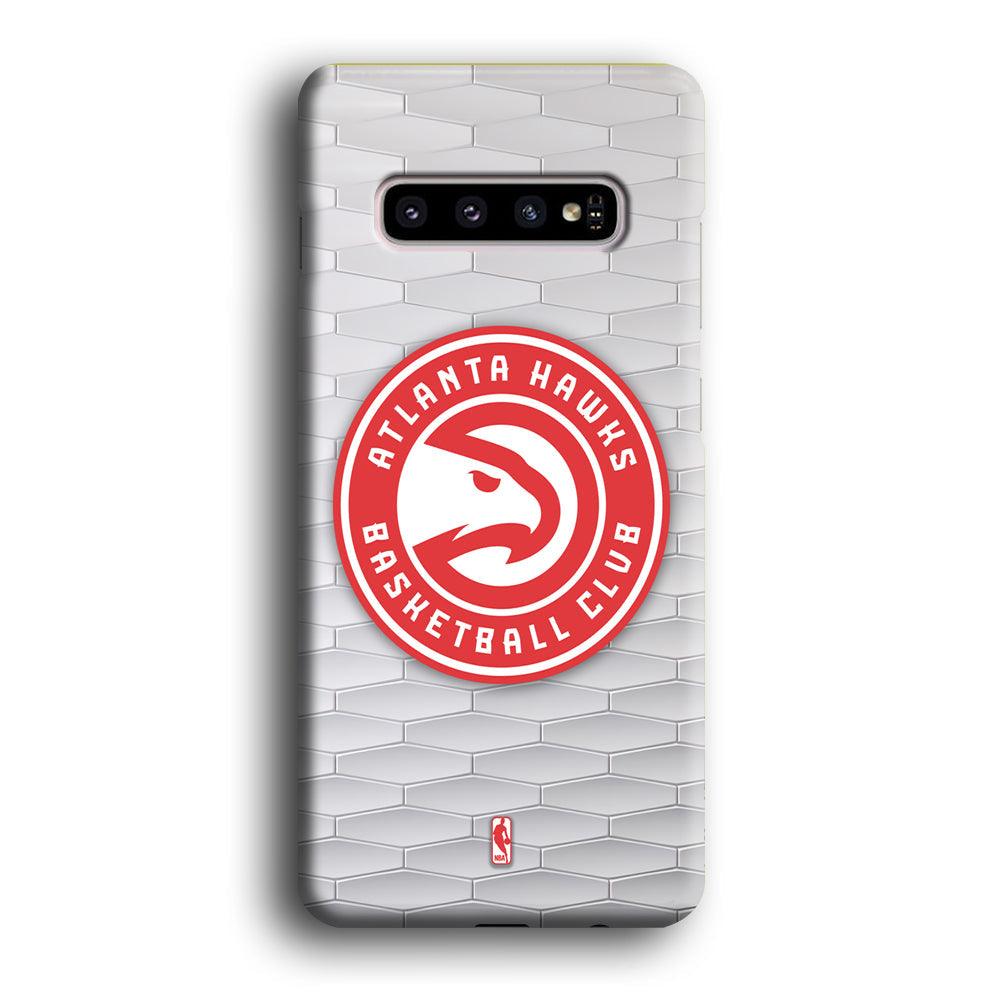 NBA Atlanta Hawks White Texture Samsung Galaxy S10 Case-Oxvistore