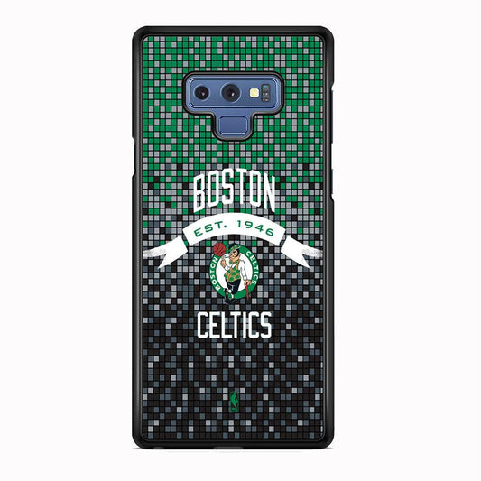 NBA Boston Celtics Colour Pixel Samsung Galaxy Note 9 Case-Rubber Black (2D Case)-Oxvistore
