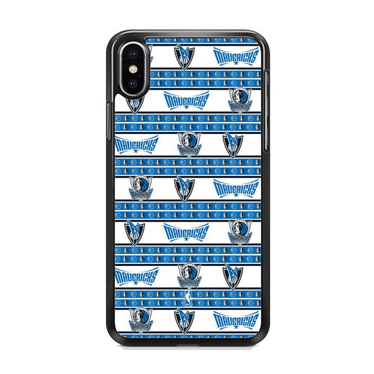 NBA Dallas Mavericks Scarf of Fanaticism iPhone XS Case-Rubber White (2D Case)-Oxvistore