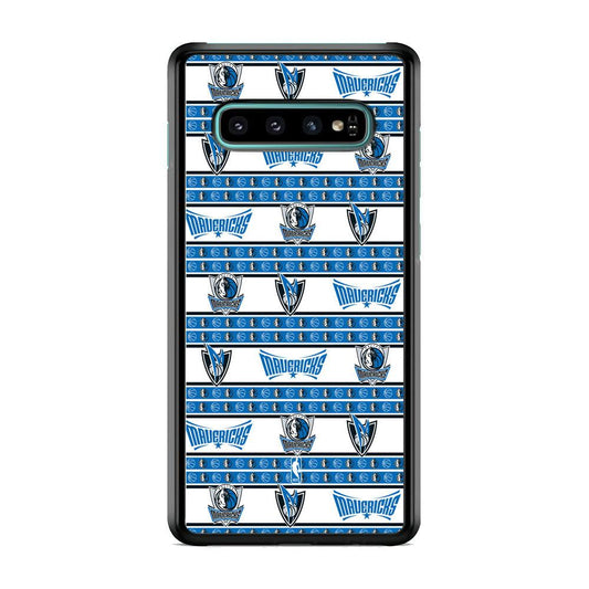 NBA Dallas Mavericks Scarf of Fanaticism Samsung Galaxy S10 Case-Rubber White (2D Case)-Oxvistore