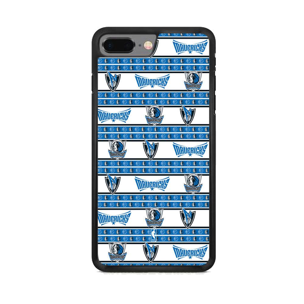 NBA Dallas Mavericks Scarf of Fanaticism iPhone 8 Plus Case-Rubber White (2D Case)-Oxvistore