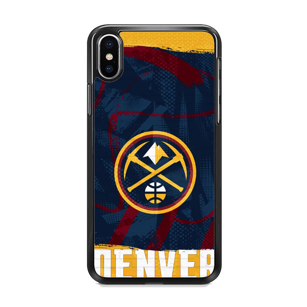 NBA Denver Nuggets Art of Legacy iPhone XS Case-Rubber Black (2D Case)-Oxvistore