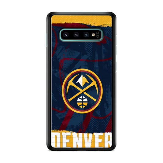 NBA Denver Nuggets Art of Legacy Samsung Galaxy S10 Case-Rubber Black (2D Case)-Oxvistore