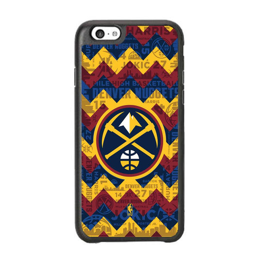 NBA Denver Nuggets Collage on Chevron iPhone 6 Plus | 6s Plus Case-Rubber Black (2D Case)-Oxvistore