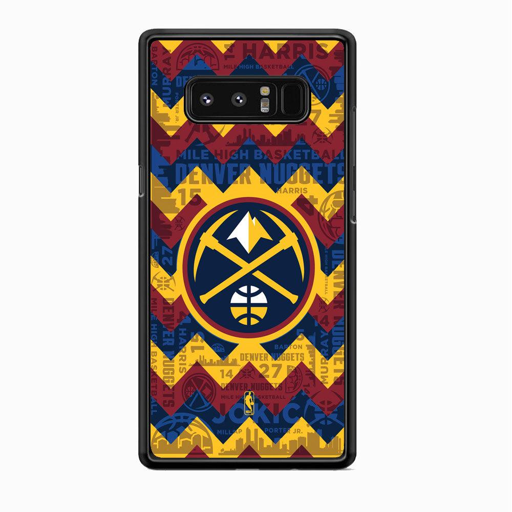 NBA Denver Nuggets Collage on Chevron Samsung Galaxy Note 8 Case-Rubber Black (2D Case)-Oxvistore