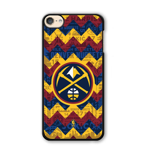 NBA Denver Nuggets Collage on Chevron iPod Touch 6 Case-Plastic White (2D Case)-Oxvistore
