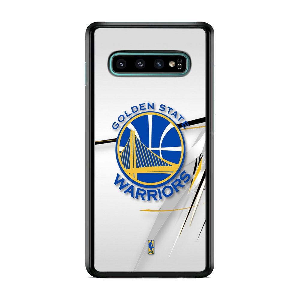 NBA Golden State Warriors Abstract Scratch Samsung Galaxy S10 Plus Case-Rubber Black (2D Case)-Oxvistore
