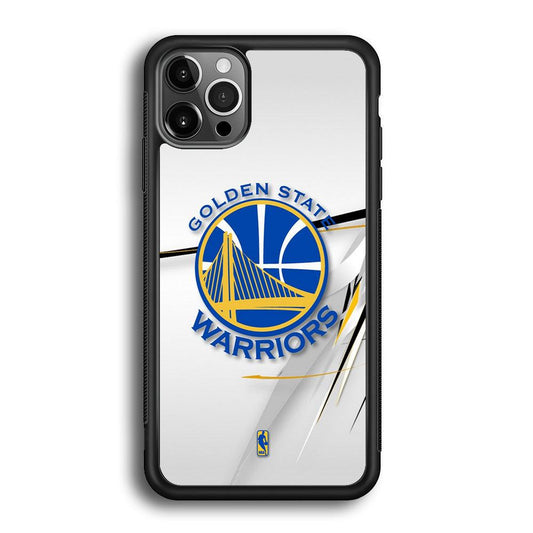 NBA Golden State Warriors Abstract Scratch iPhone 12 Pro Case-Rubber Black (2D Case)-Oxvistore