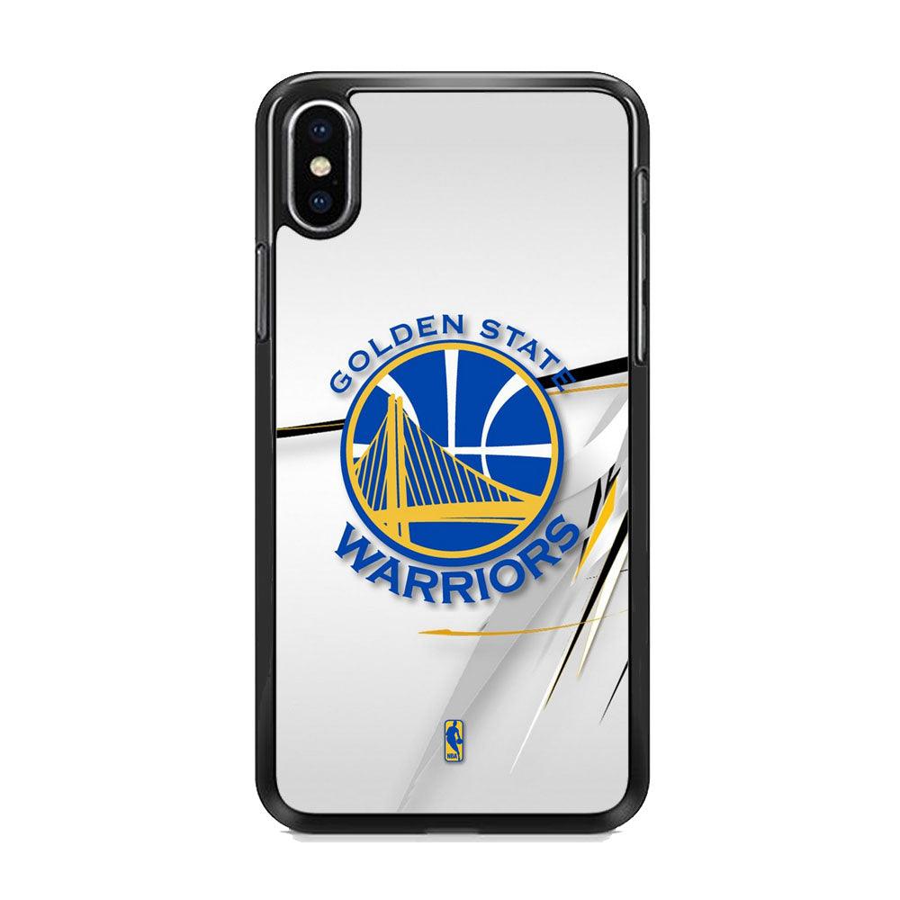 NBA Golden State Warriors Abstract Scratch iPhone XS MAX Case-Rubber Black (2D Case)-Oxvistore