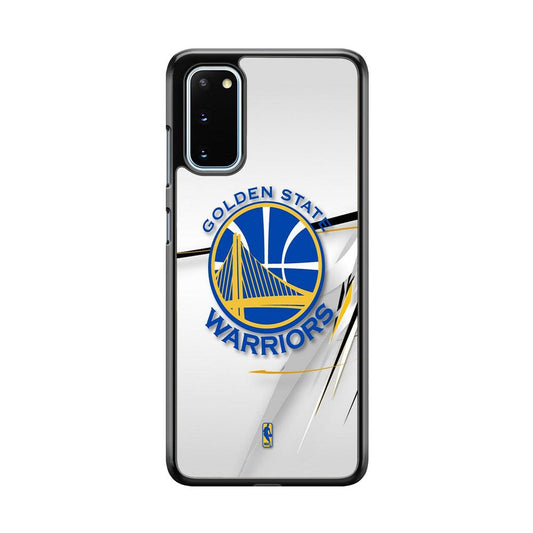 NBA Golden State Warriors Abstract Scratch Samsung Galaxy S20 Case-Rubber White (2D Case)-Oxvistore