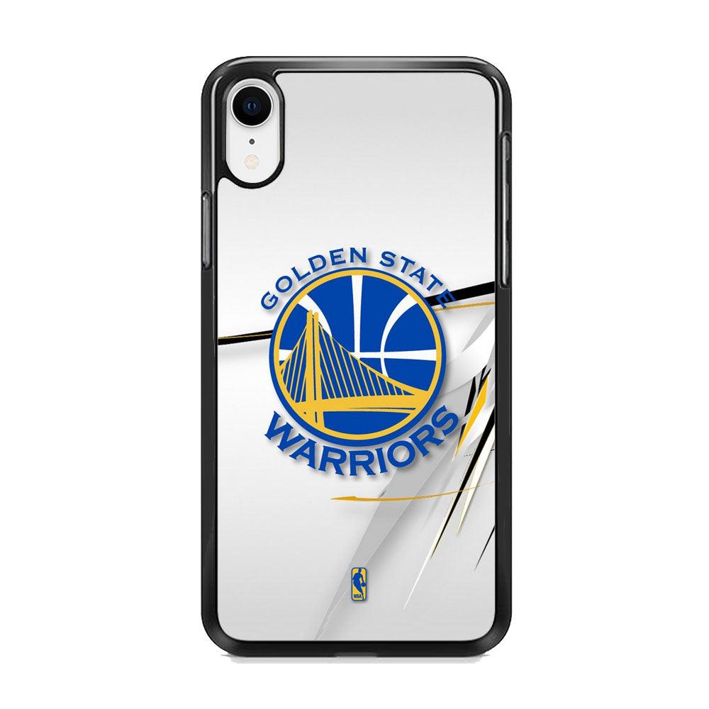 NBA Golden State Warriors Abstract Scratch iPhone XR Case-Rubber Black (2D Case)-Oxvistore