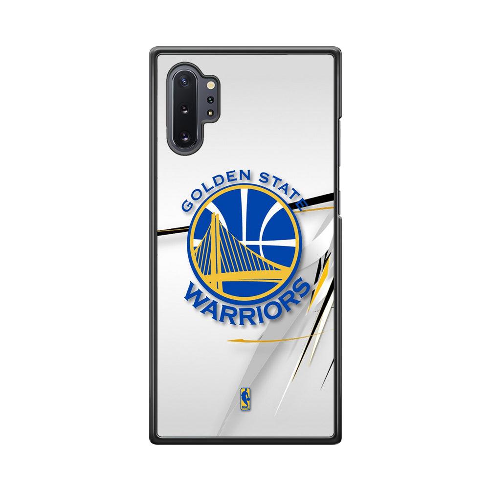 NBA Golden State Warriors Abstract Scratch Samsung Galaxy Note 10 Plus Case-Rubber Black (2D Case)-Oxvistore