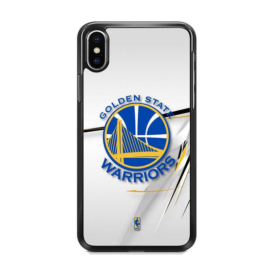 NBA Golden State Warriors Abstract Scratch iPhone XS Case-Rubber Black (2D Case)-Oxvistore