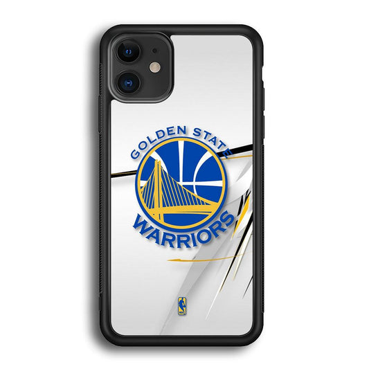 NBA Golden State Warriors Abstract Scratch iPhone 12 Case-Rubber Black (2D Case)-Oxvistore