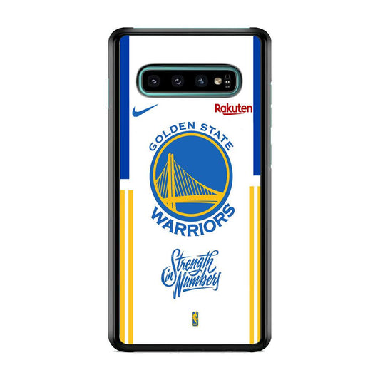 NBA Golden State Warriors Strength in Numbers Samsung Galaxy S10 Case-Rubber Black (2D Case)-Oxvistore