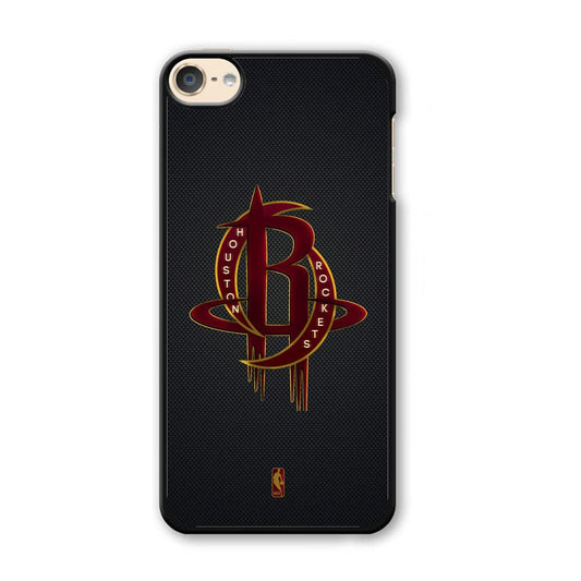 NBA Houston Rockets Gold Coil iPod Touch 6 Case-Plastic White (2D Case)-Oxvistore