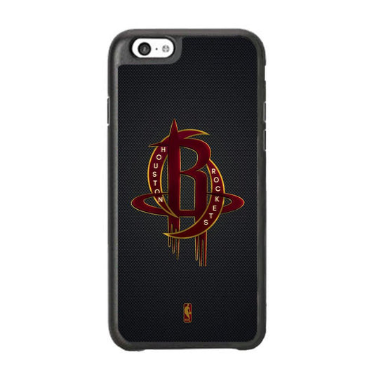 NBA Houston Rockets Gold Coil iPhone 6 Plus | 6s Plus Case-Rubber White (2D Case)-Oxvistore