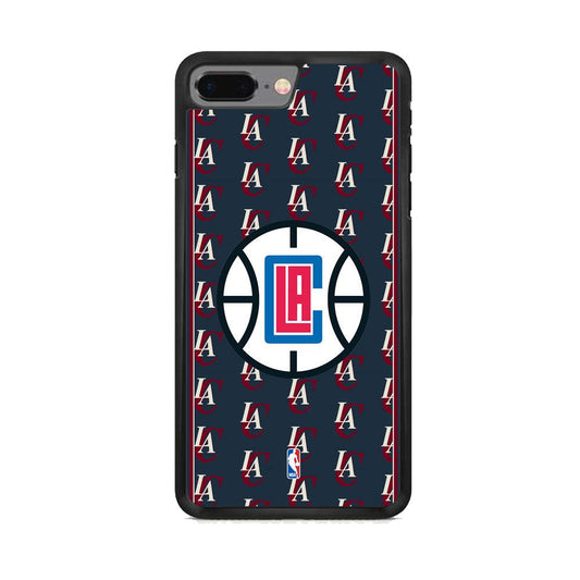 NBA Los Angeles Clippers Precis of Club iPhone 8 Plus Case-Rubber Black (2D Case)-Oxvistore