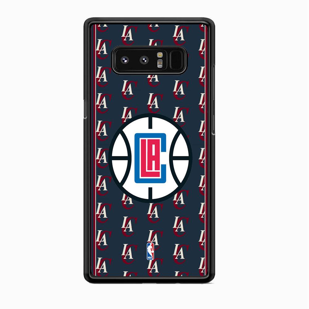 NBA Los Angeles Clippers Precis of Club Samsung Galaxy Note 8 Case-Rubber Black (2D Case)-Oxvistore