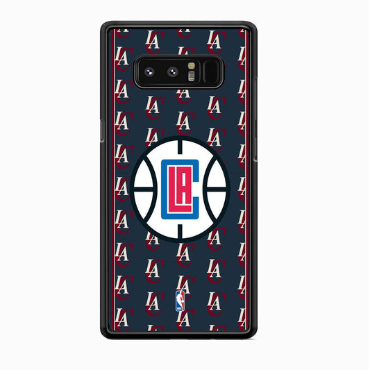 NBA Los Angeles Clippers Precis of Club Samsung Galaxy Note 8 Case-Rubber Black (2D Case)-Oxvistore
