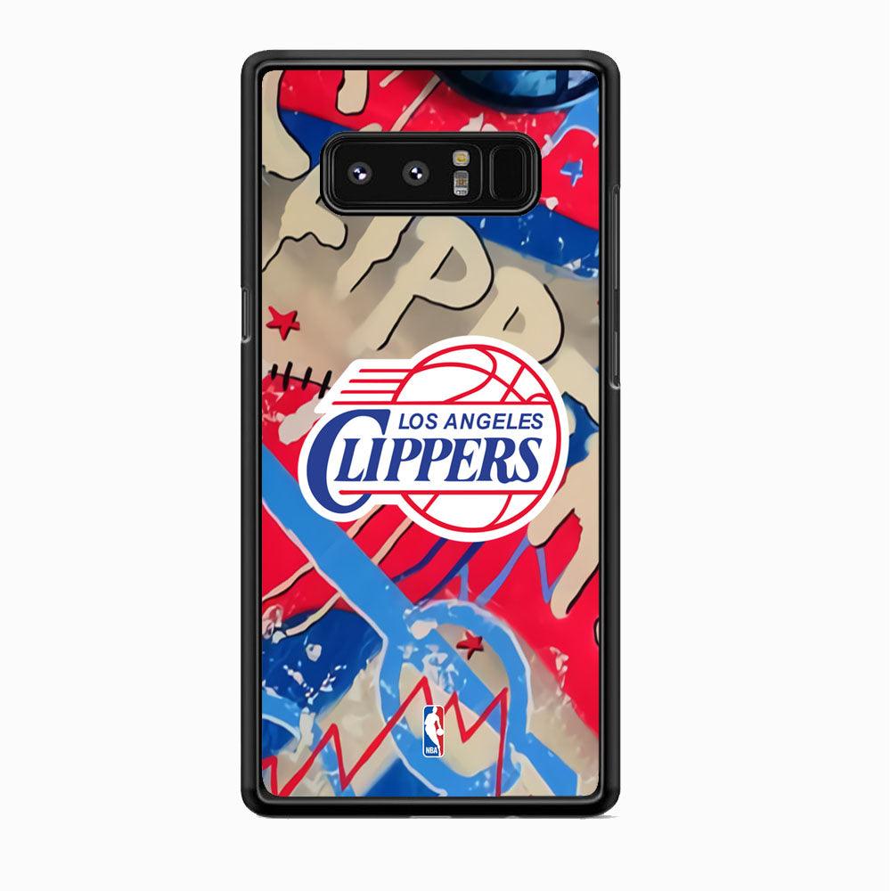 NBA Los Angeles Clippers Street Arts Samsung Galaxy Note 8 Case-Rubber Black (2D Case)-Oxvistore