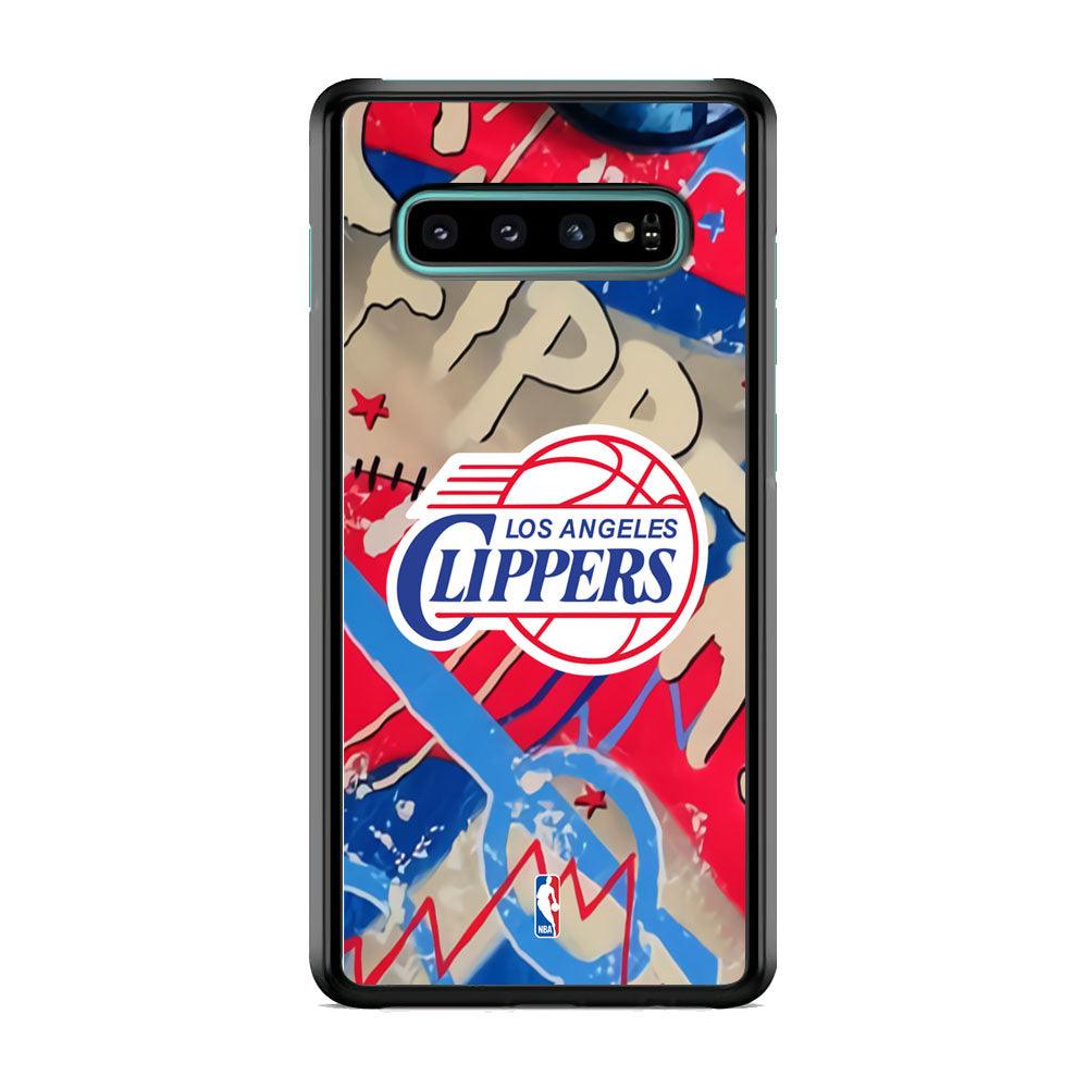 NBA Los Angeles Clippers Street Arts Samsung Galaxy S10 Case-Rubber Black (2D Case)-Oxvistore