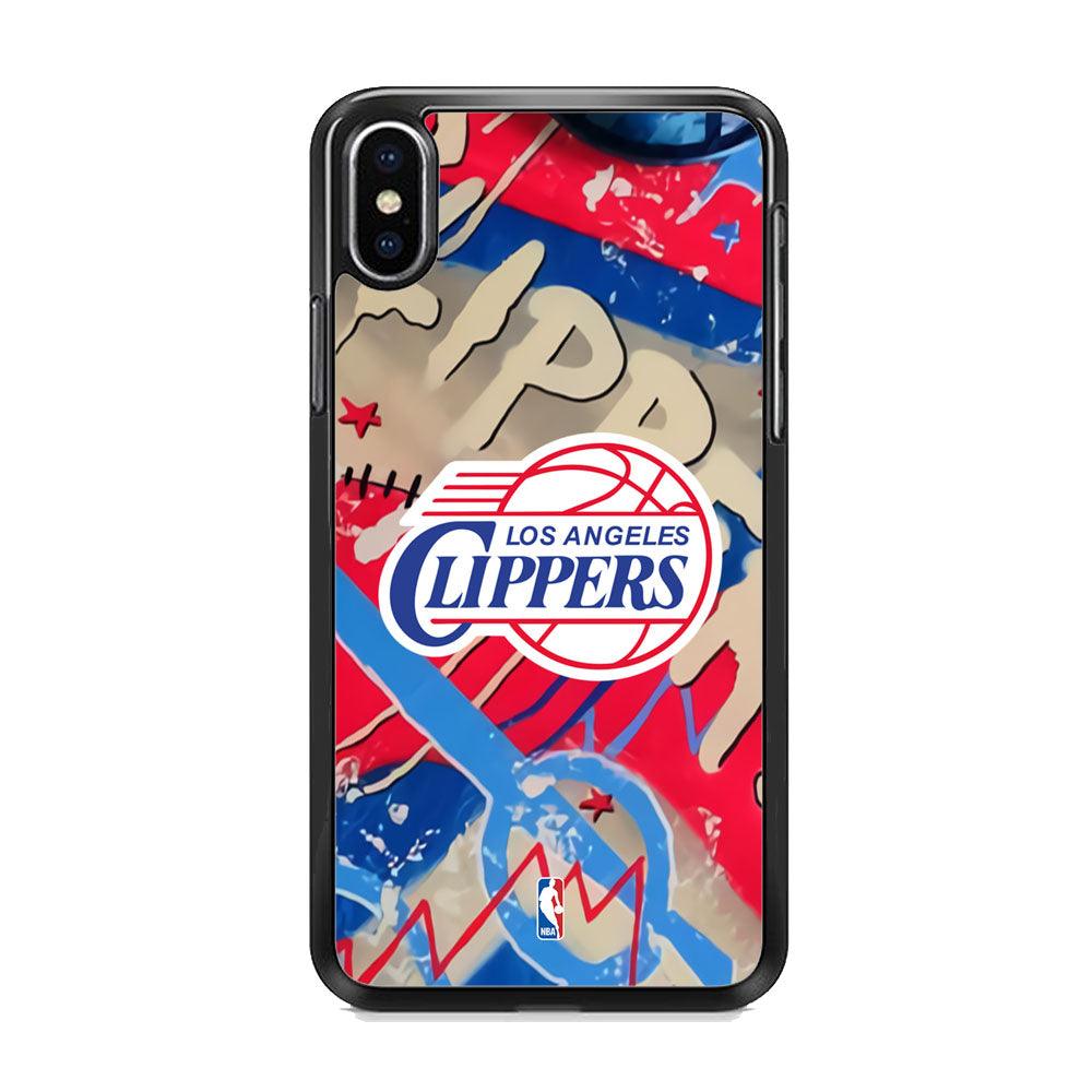 NBA Los Angeles Clippers Street Arts iPhone XS MAX Case-Rubber Black (2D Case)-Oxvistore