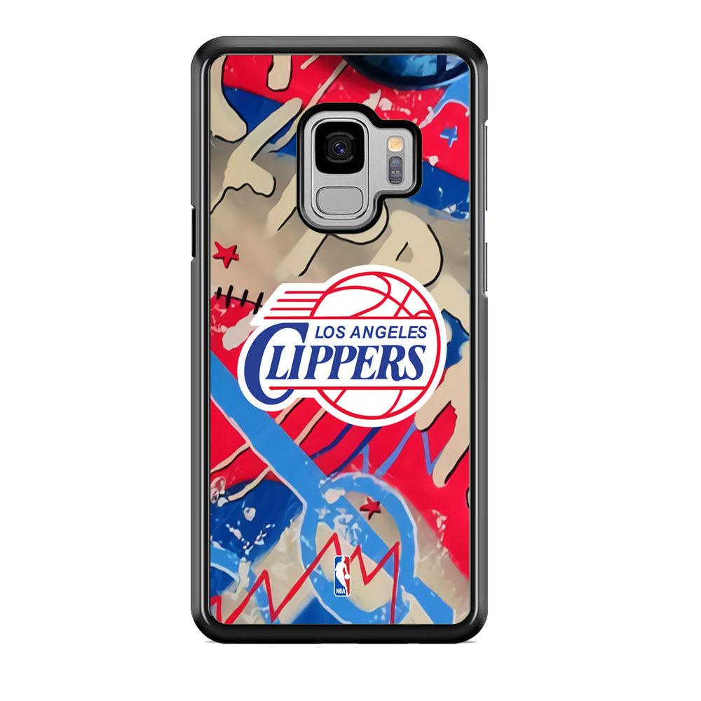 NBA Los Angeles Clippers Street Arts Samsung Galaxy S9 Case-Rubber Black (2D Case)-Oxvistore