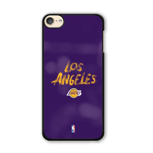 NBA Los Angeles Lakers Brush Strokes iPod Touch 6 Case-Plastic Black (2D Case)-Oxvistore