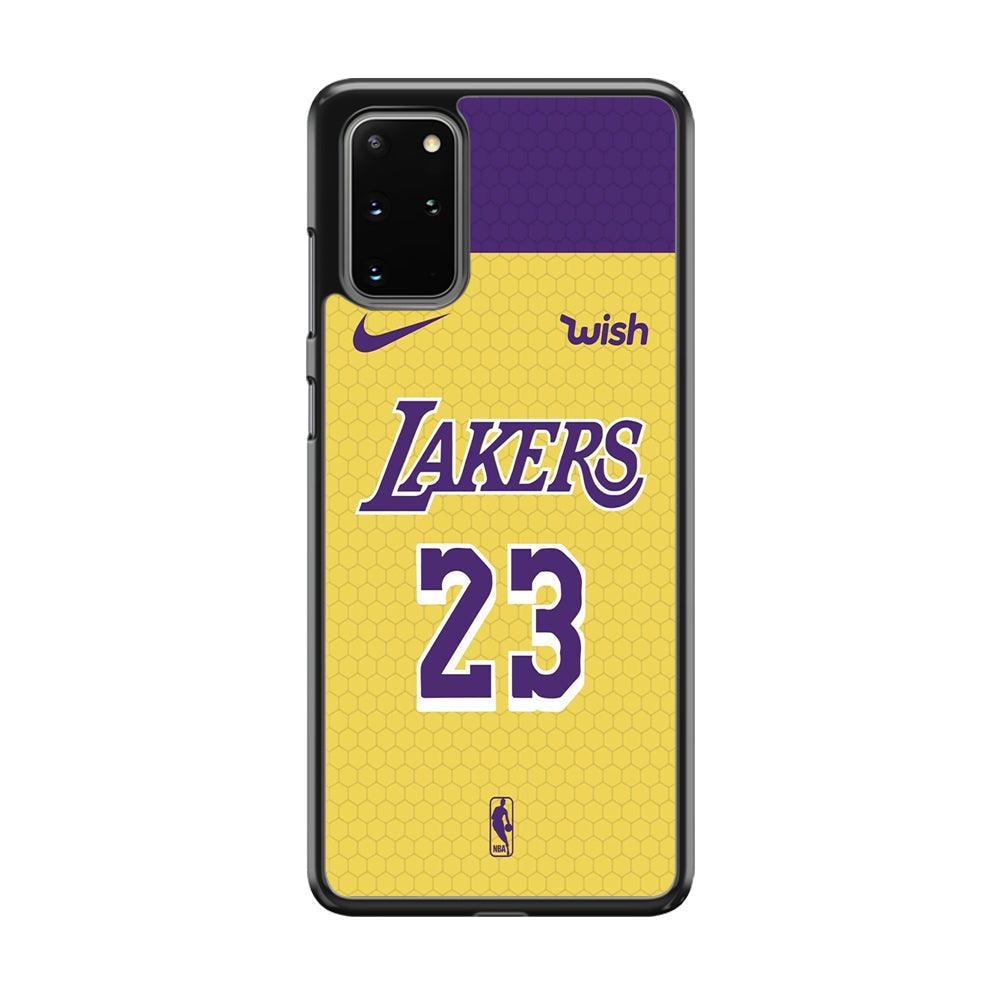 NBA Los Angeles Lakers Lebron Hexa Jersey Samsung Galaxy S20 Plus Case-Rubber Black (2D Case)-Oxvistore
