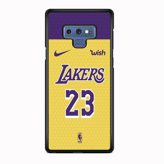 NBA Los Angeles Lakers Lebron Hexa Jersey Samsung Galaxy Note 9 Case-Rubber Black (2D Case)-Oxvistore