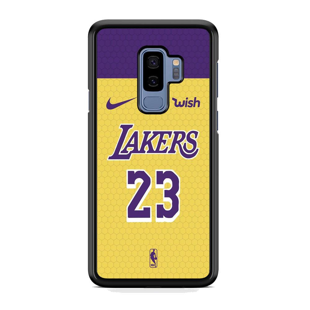 NBA Los Angeles Lakers Lebron Hexa Jersey Samsung Galaxy S9 Plus Case-Rubber Black (2D Case)-Oxvistore