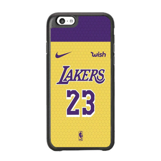 NBA Los Angeles Lakers Lebron Hexa Jersey iPhone 6 Plus | 6s Plus Case-Rubber Black (2D Case)-Oxvistore