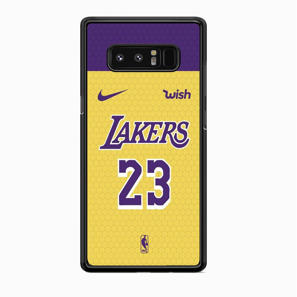 NBA Los Angeles Lakers Lebron Hexa Jersey Samsung Galaxy Note 8 Case-Rubber Black (2D Case)-Oxvistore