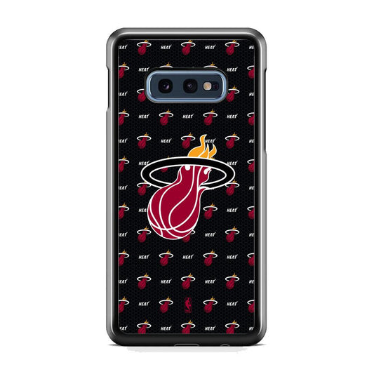 NBA Miami Heat Patern Symbol Samsung Galaxy S10E Case-Rubber Black (2D Case)-Oxvistore