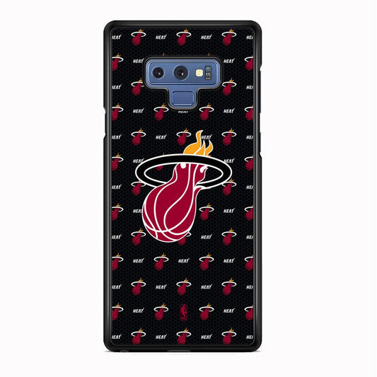 NBA Miami Heat Patern Symbol Samsung Galaxy Note 9 Case-Rubber Black (2D Case)-Oxvistore